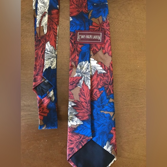 Vintage Chaps Ralph Lauren 100% Silk Fall Leaves Tie - Picture 6 of 6